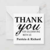 Budget Mini Photo 結婚's Thank You ノートカード (正面)