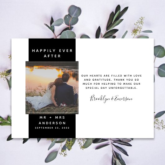 Budget Mini Photo 結婚's Thank You ノートカード