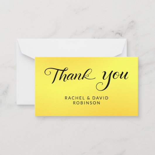 Budget Minimal Black and Gold Thank You Note Card ノートカード (正面)