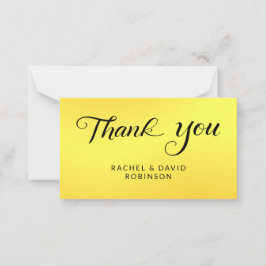 Budget Minimal Black and Gold Thank You Note Card ノートカード