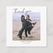 Budget Minimalistシンプル Scriptの結婚写真 エンクロージャーカード (正面)