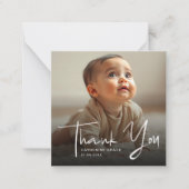 Budget Minimalistスクリプト写真ありがとう ノートカード (正面)