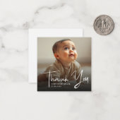 Budget Minimalistスクリプト写真ありがとう ノートカード (正面/裏面インサイチュ)