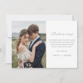 Budget Minimalistスクリプト結婚の写真 サンキューカード (裏面)