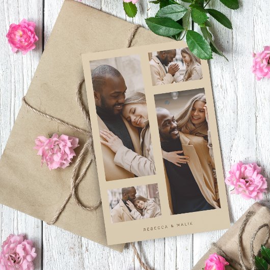 Budget Minimalistトレンディーコラージュ結婚の4枚の写真