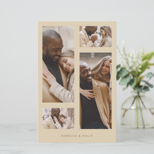 Budget Minimalistトレンディーコラージュ結婚の4枚の写真 (スタンド正面)