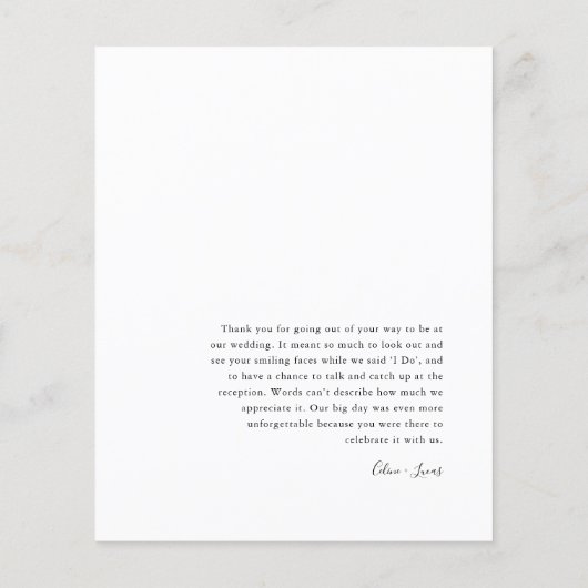 Budget Minimalist写真ありがとうポストカード チラシ (裏面)