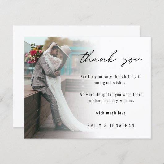 Budget Minimalist写真を追加結婚ありがとう (正面/裏面)