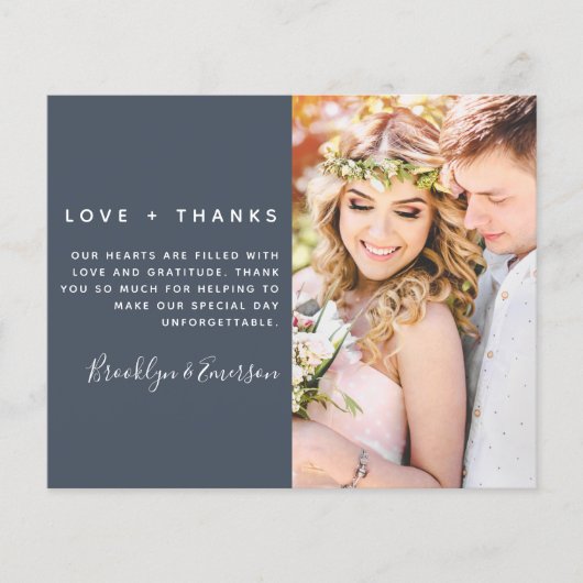 Budget Minimalist写真結婚のサンキューカード (正面)