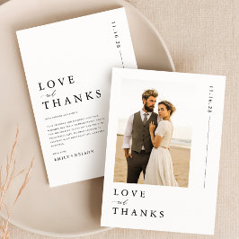 Budget Minimalist写真結婚の サンキューカード