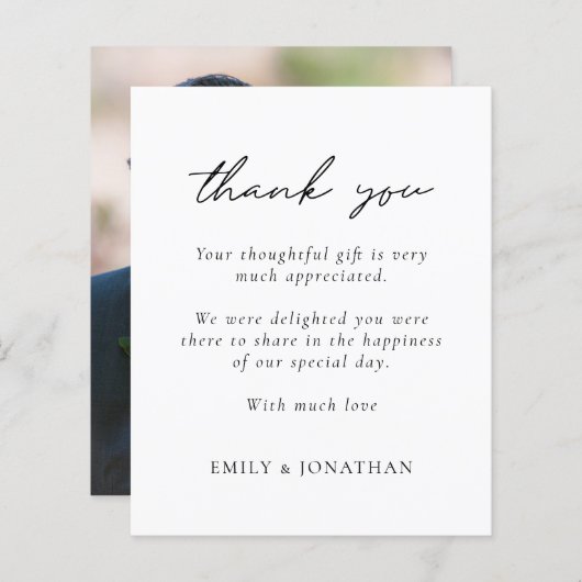 Budget Minimalist文字写真結婚の皆様に感謝 (正面/裏面)