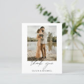 Budget Minimalist'結婚s Thank Youフォトカード (スタンド正面)