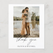 Budget Minimalist'結婚s Thank Youフォトカード (正面)