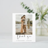 Budget Minimalist'結婚s Thank Youフォトカード (スタンド正面)