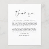 Budget Minimalist'結婚s Thank Youフォトカード (裏面)