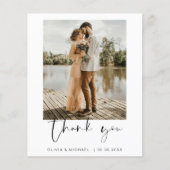 Budget Minimalist'結婚s Thank Youフォトカード (正面)