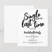 Budget Minimalist Bachelorette Party Invitation (正面/裏面)