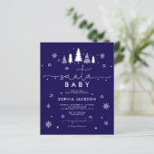 Budget Minimalist Blue Santa Baby invitation (スタンド正面)