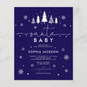 Budget Minimalist Blue Santa Baby invitation (正面)