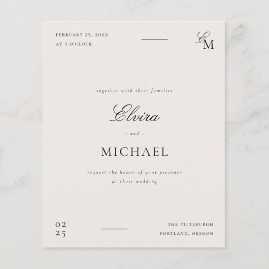 Budget Minimalist Editorial Photo Wedding (正面)