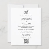 BUDGET Minimalist Hand Drawn Rings Qr Code Wedding (正面)