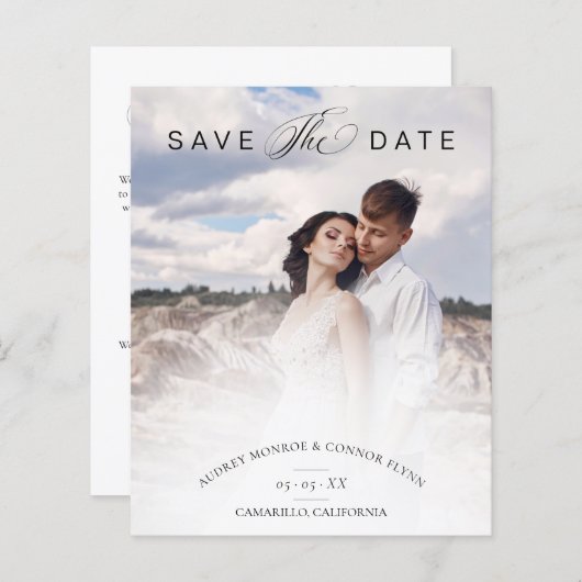 Budget Minimalist Modern Typography Wedding Photo (正面/裏面)