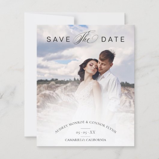 Budget Minimalist Modern Typography Wedding Photo (正面)