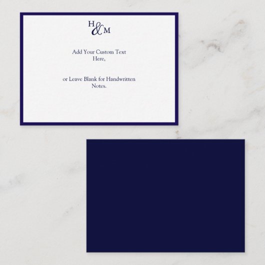 Budget Minimalist Monogram Wedding Messages ノートカード (正面/裏面)
