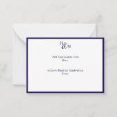 Budget Minimalist Monogram Wedding Messages ノートカード (正面)