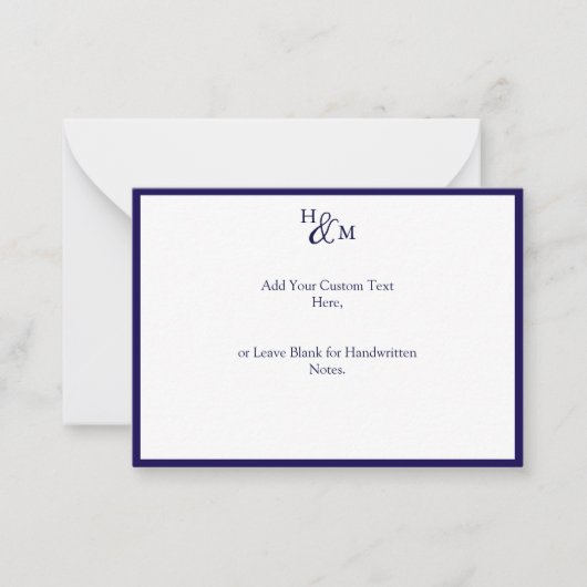 Budget Minimalist Monogram Wedding Messages ノートカード (正面)