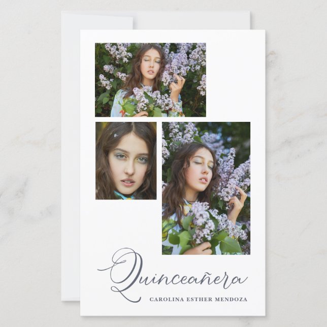 Budget Minimalist Quinceañera Spanish 3 Photos (正面)