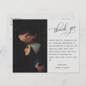 Budget Minimalist Script結婚の写真ありがとう (正面/裏面)