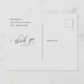 Budget Minimalist Script結婚の写真ありがとう (裏面)