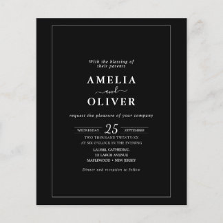 Budget Minimalist Wedding Invitation Flyer チラシ
