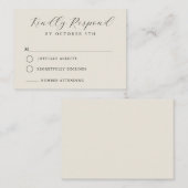 Budget Minimalist Wedding RSVP Card ノートカード (正面/裏面)