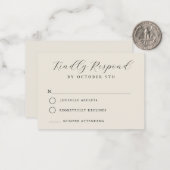 Budget Minimalist Wedding RSVP Card ノートカード (正面/裏面インサイチュ)