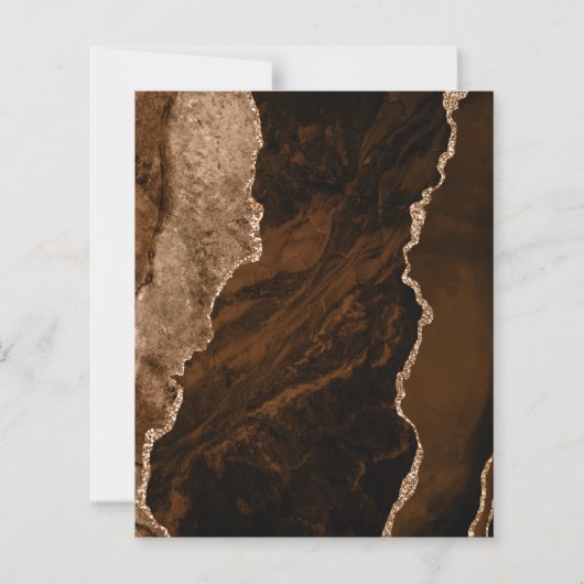 Budget Mocha Brown Gold Agate Tan Save the Date (裏面)