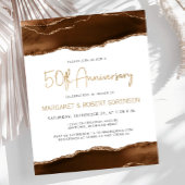 Budget Mocha Gold Agate 50th Anniversary Invite