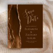 Budget Mocha Gold Agate Brown Save the Date