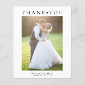 Budget modern 2 photos wedding thank you card チラシ (正面)