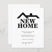 BUDGET Modern Black and White We’ve Moved New Home (正面/裏面)