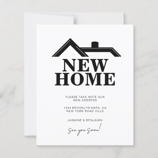 BUDGET Modern Black and White We’ve Moved New Home (正面)