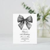 Budget Modern Black Bow Birthday Invitation (スタンド正面)