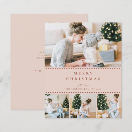 BUDGET Modern Blush Multi Photo Christmas (正面/裏面)