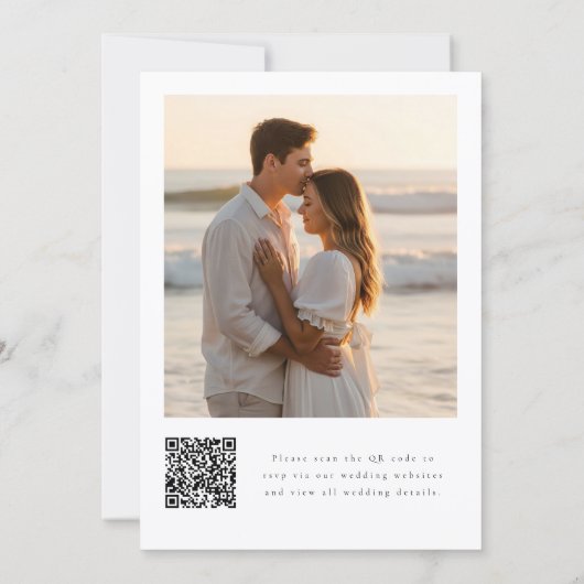 Budget Modern Boho 2 Photo Wedding 招待状 (裏面)