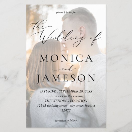 Budget Modern Calligraphy V2 Photo Wedding MED チラシ (正面)