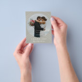 Budget modern elegant photo wedding thank you チラシ (手)