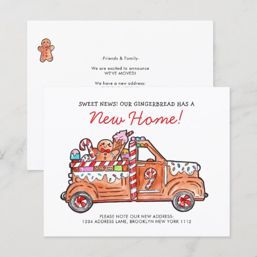 BUDGET Modern Gingerbread Truck Sweet News Moving (正面/裏面)