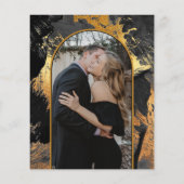 Budget modern gold black PHOTO wedding Invitation チラシ (裏面)