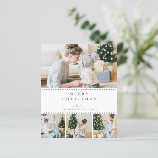 BUDGET Modern Olive Green Multi Photo Christmas (スタンド正面)